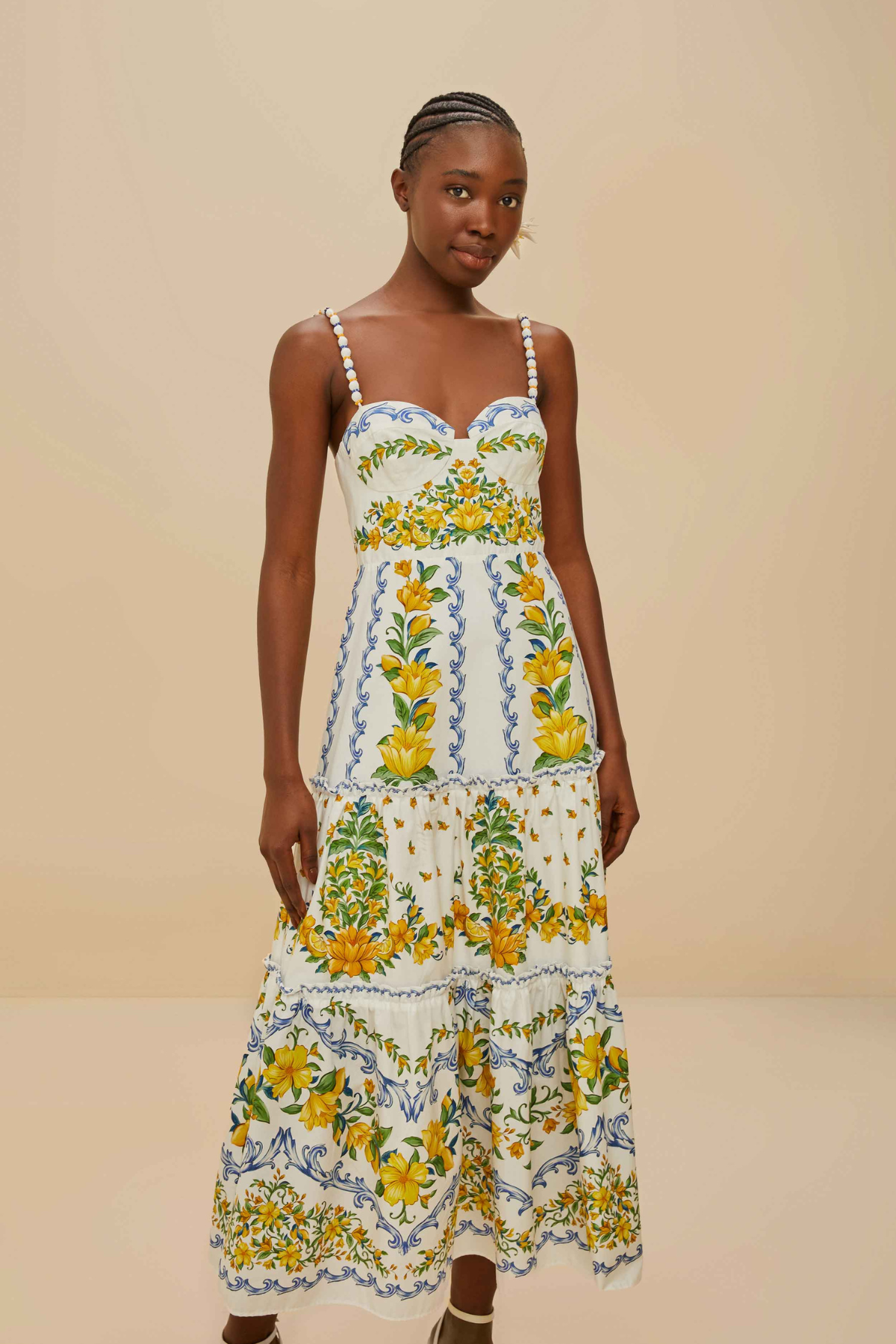 FARM RIO | SICILY OFF-WHITE MIDI DRESS