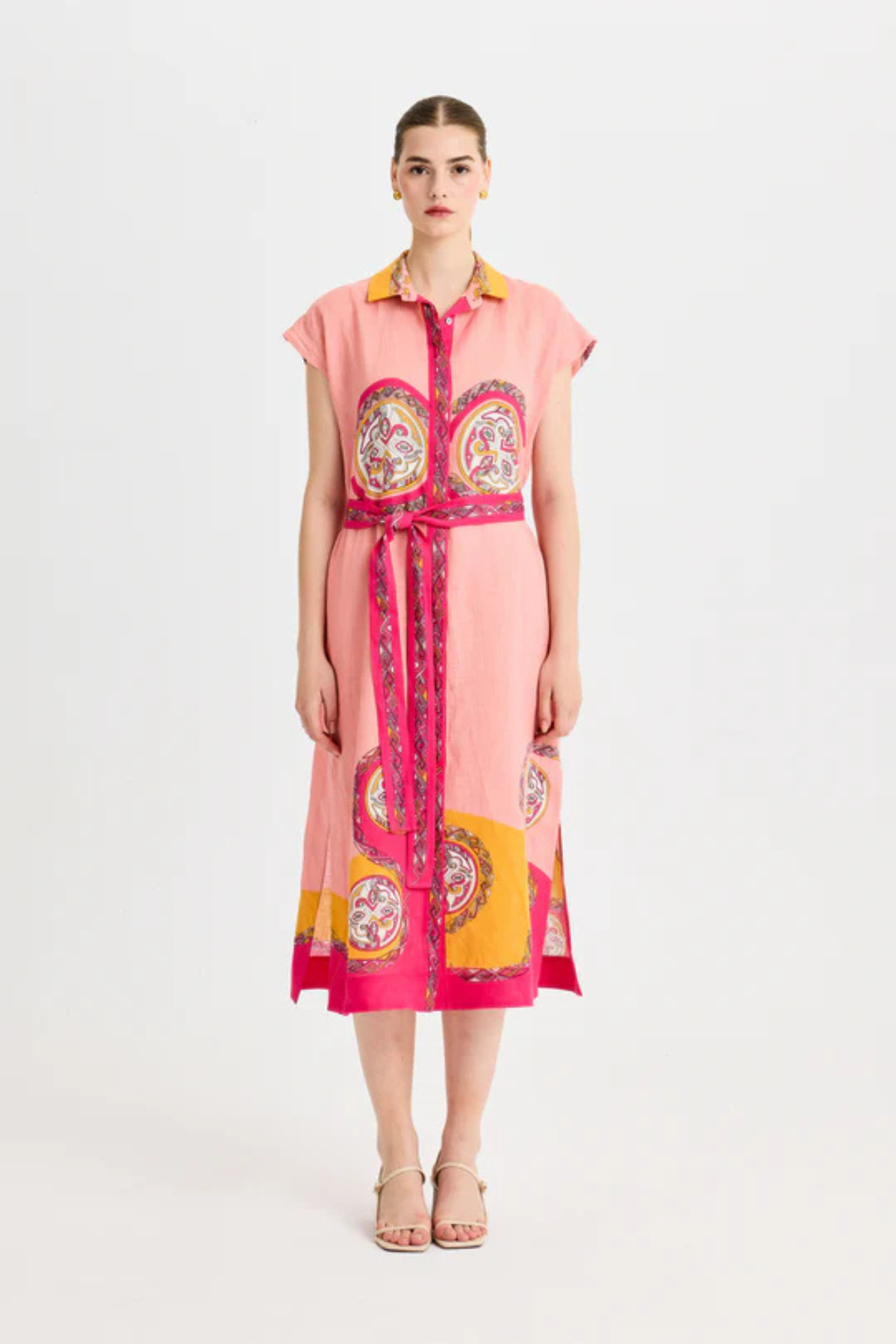 KUTNIA | Zuegma Linen Dress- Pink