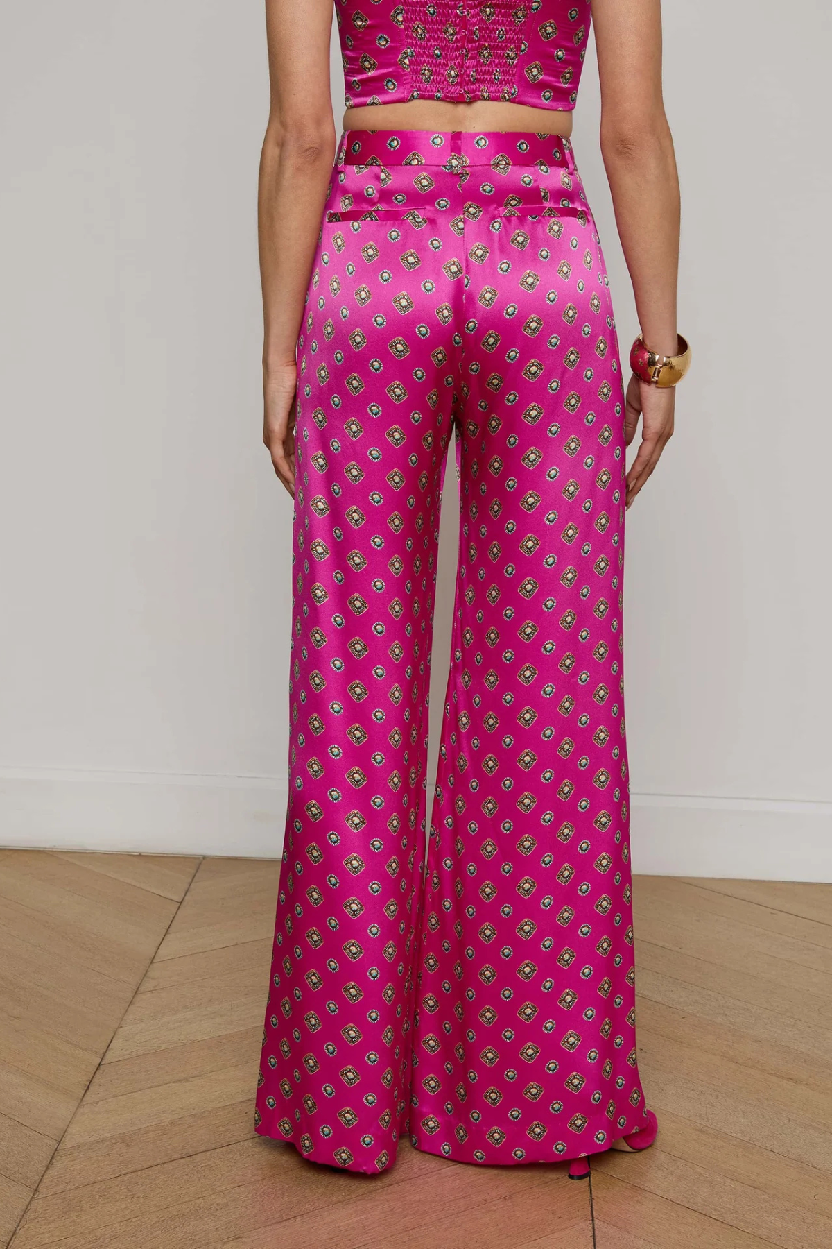 L'AGENCE. | PILAR WIDE LEG PANT- FUSHCIA