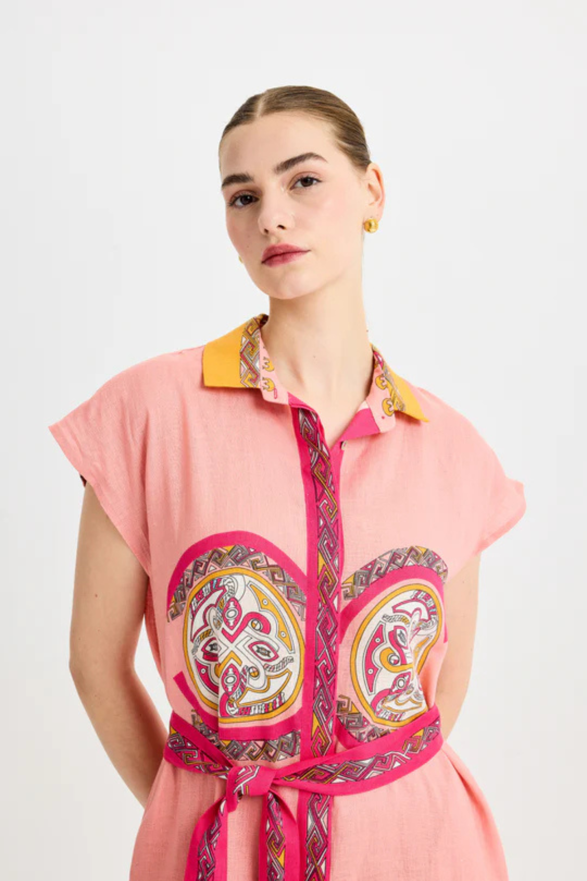 KUTNIA | Zuegma Linen Dress- Pink