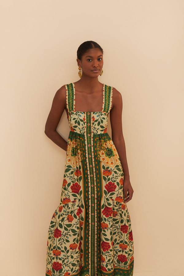 FARM RIO | GARDEN SAND MAXI DRESS