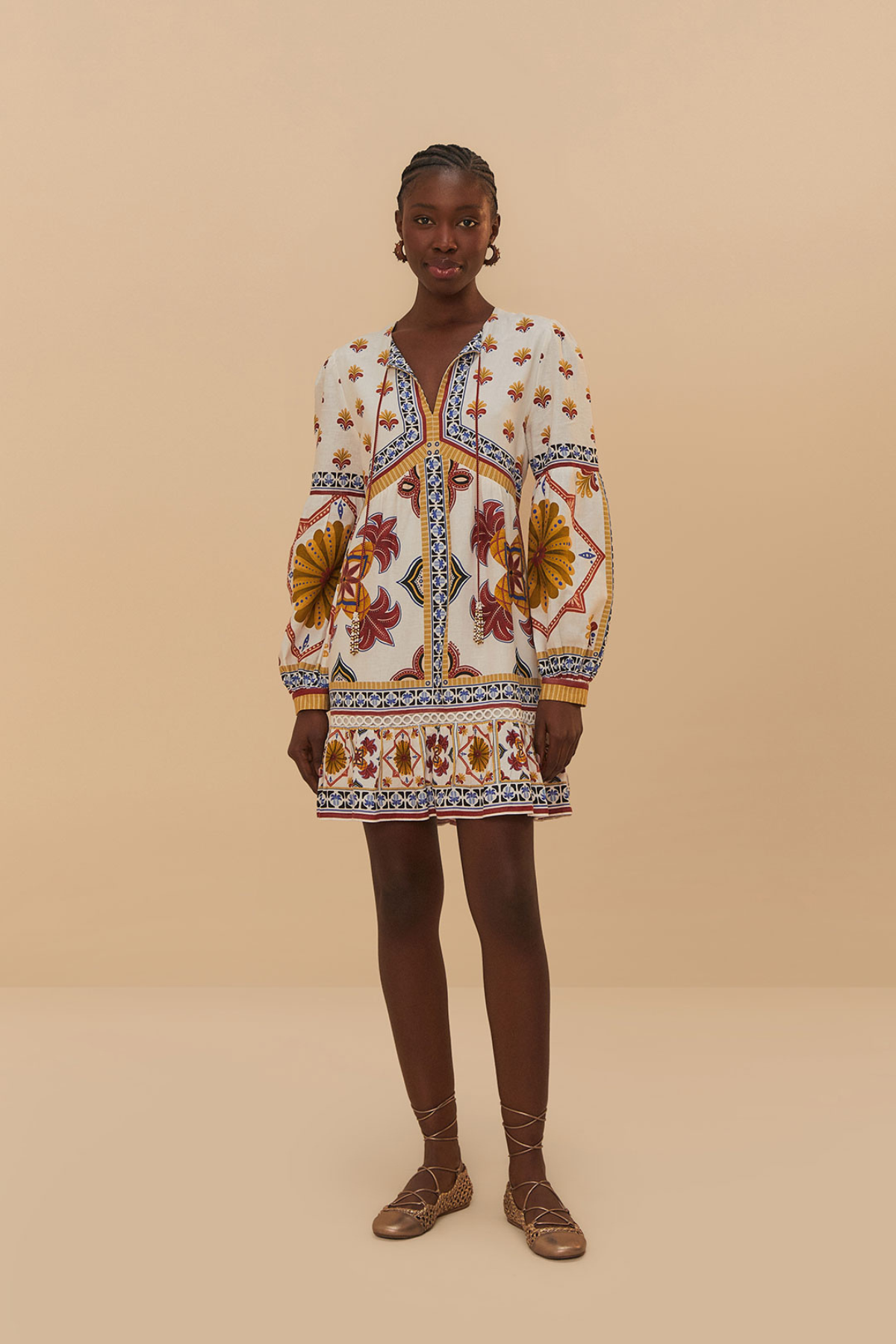 FARM RIO | MARYS TILES MINI DRESS