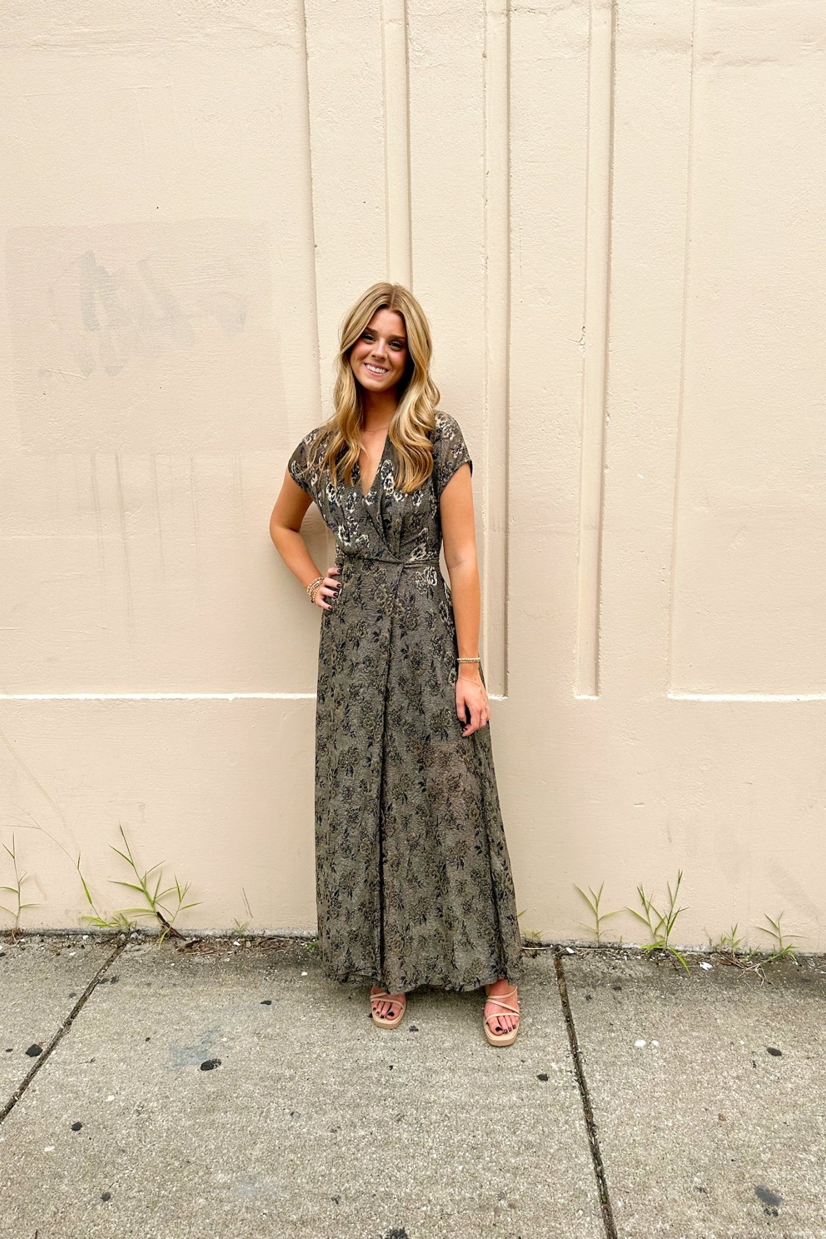 MOMONI | Heather Flocked Jacquard Dress