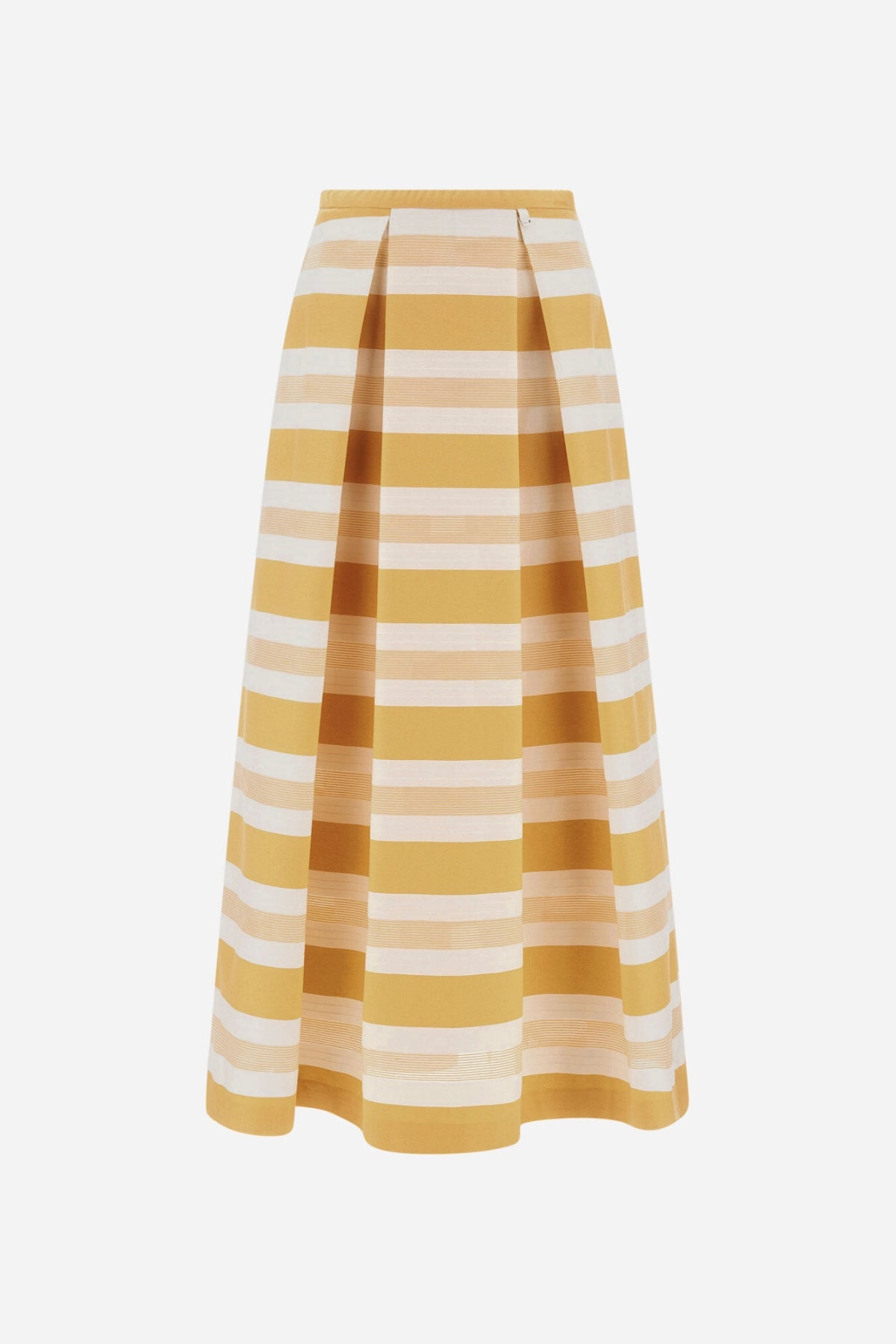 HERNO | Striped Cotton Full Skirt