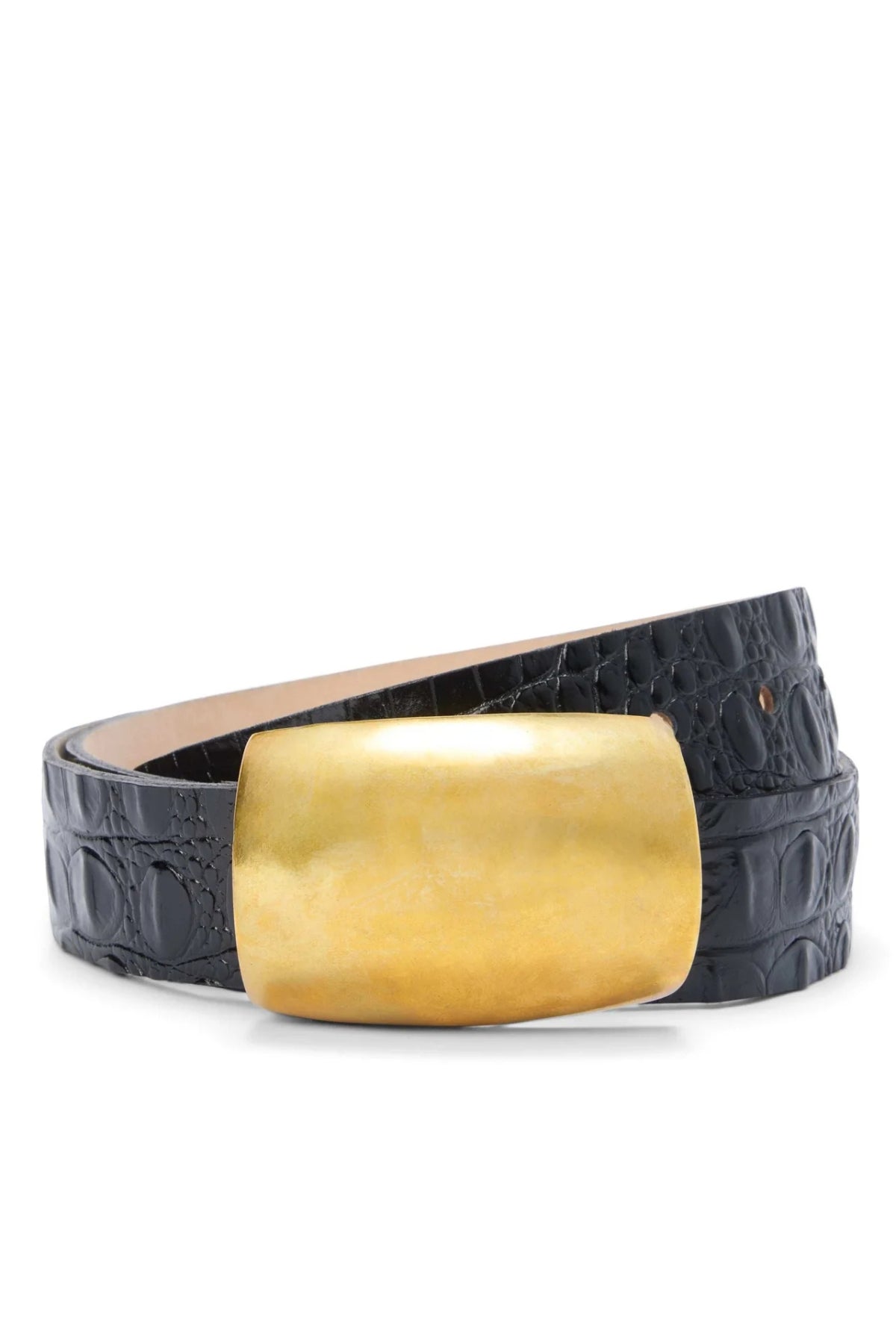 L'AGENCE | MILOU DOMED CROC BELT- BLACK