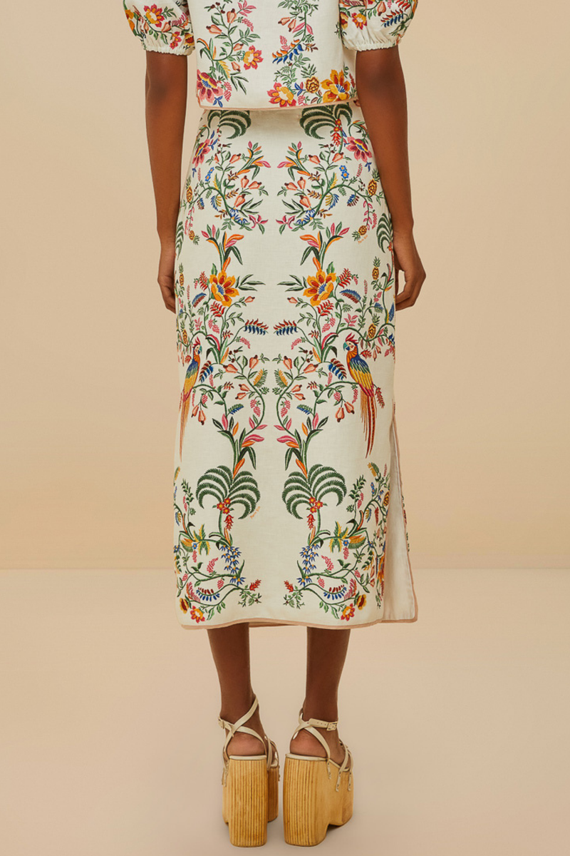 FARM RIO | DELICATE FOREST MIDI SKIRT