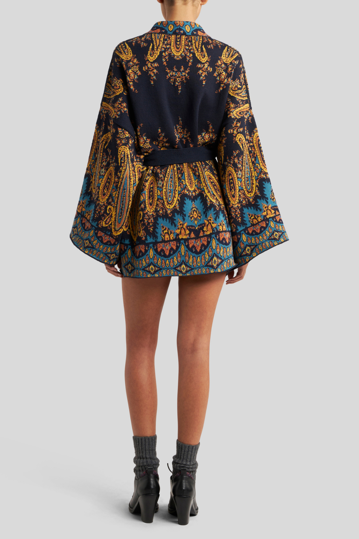 ETRO | Navy Paisley Kimono Cardigan