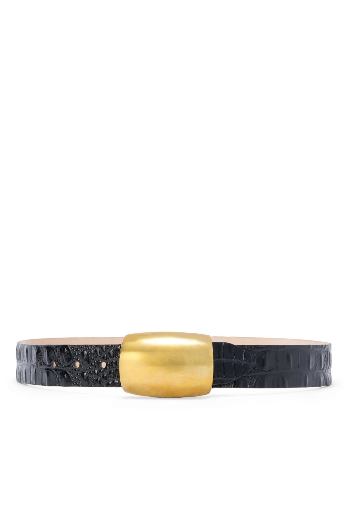 L'AGENCE | MILOU DOMED CROC BELT- BLACK