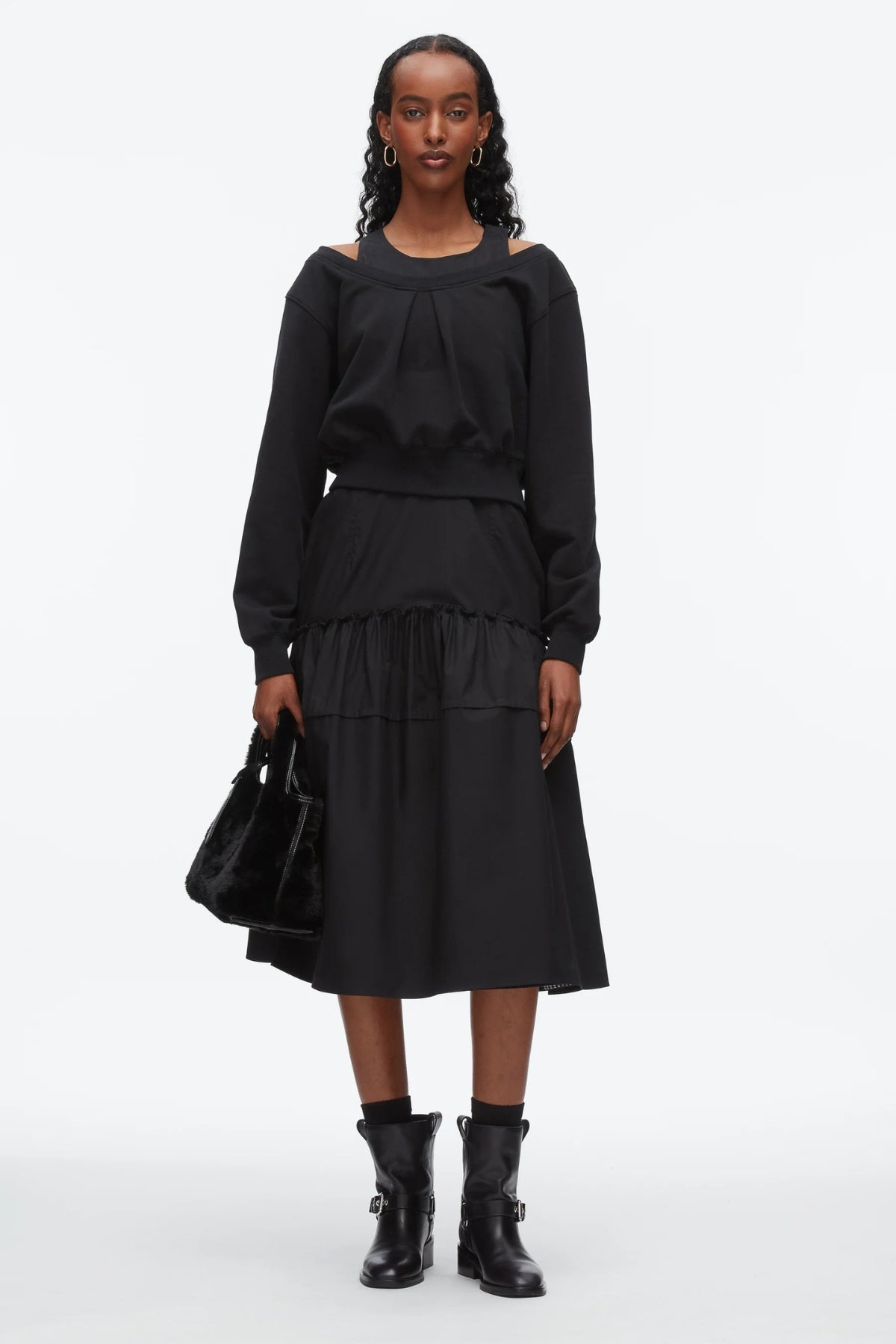 PHILLIP LIM | DOUBLE LAYER COMBO DRESS