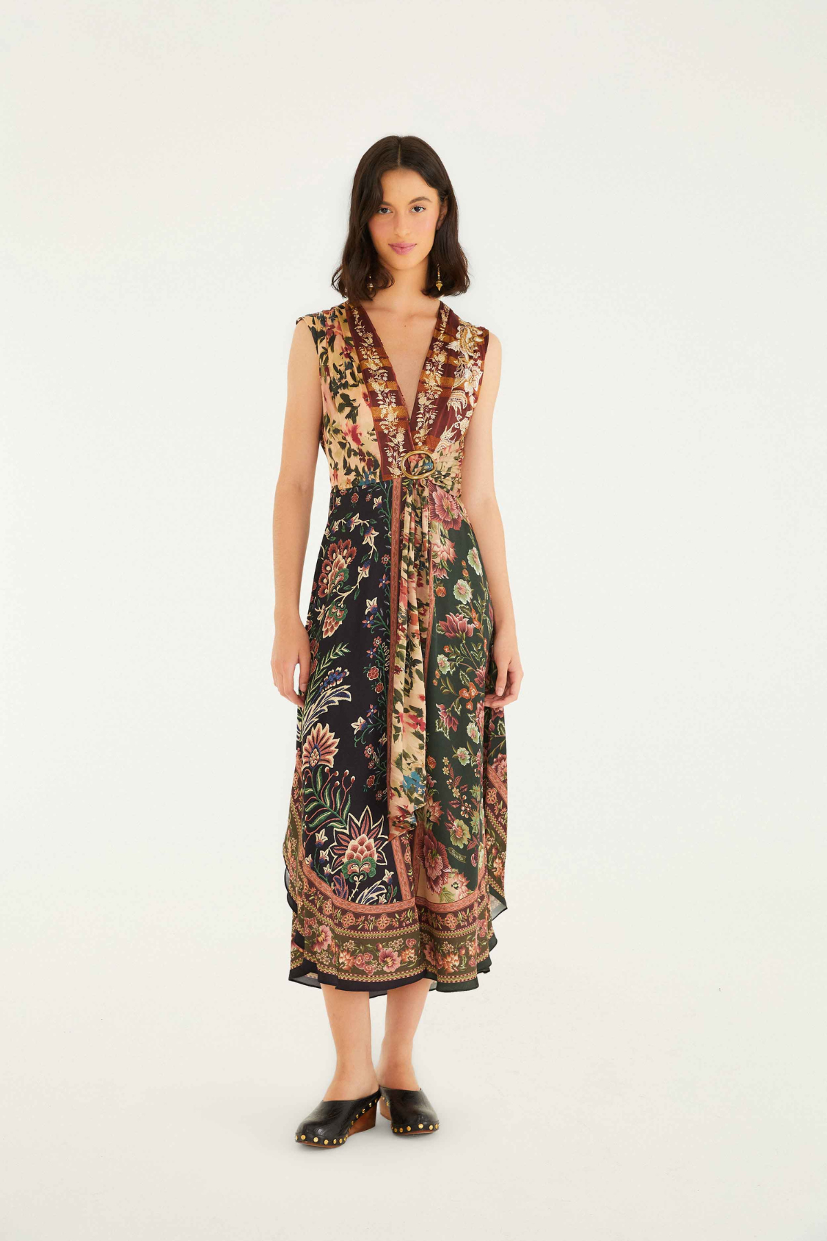 FARM RIO | WINTER GARDEN MIX MAXI DRESS
