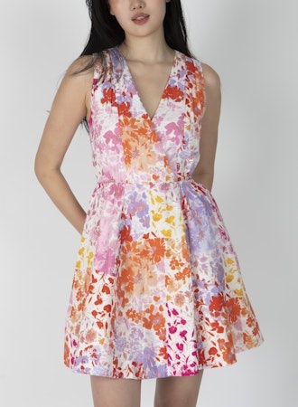 Tia Floral Stretch Linen Mini Dress