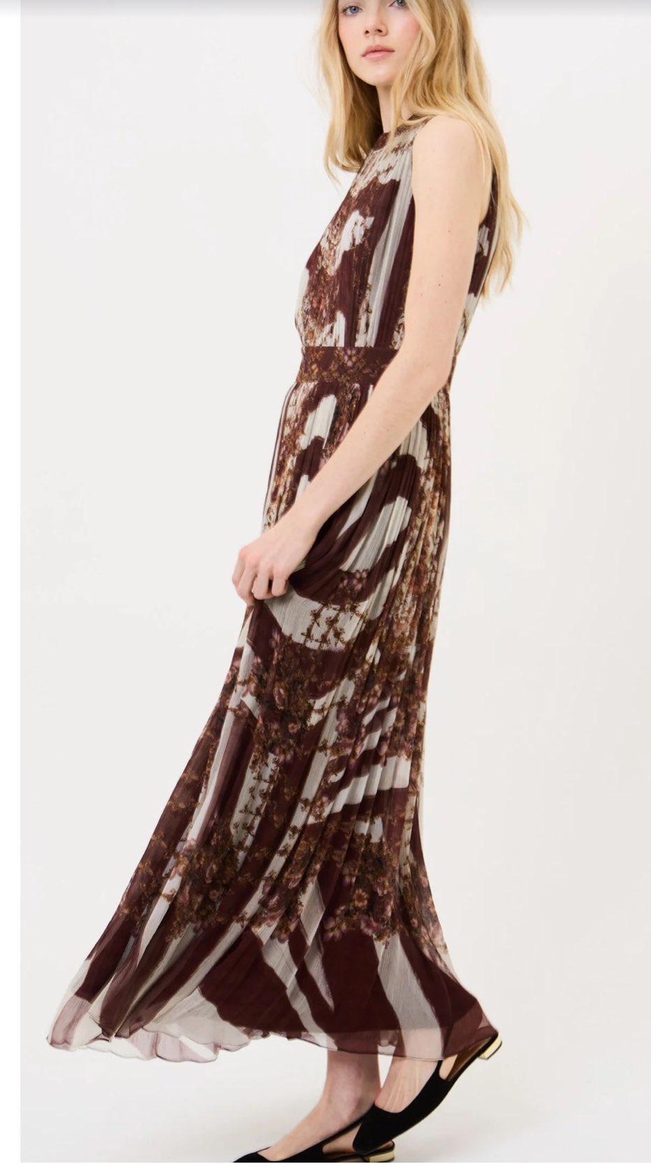 Umber Latte Floral Facade Dress