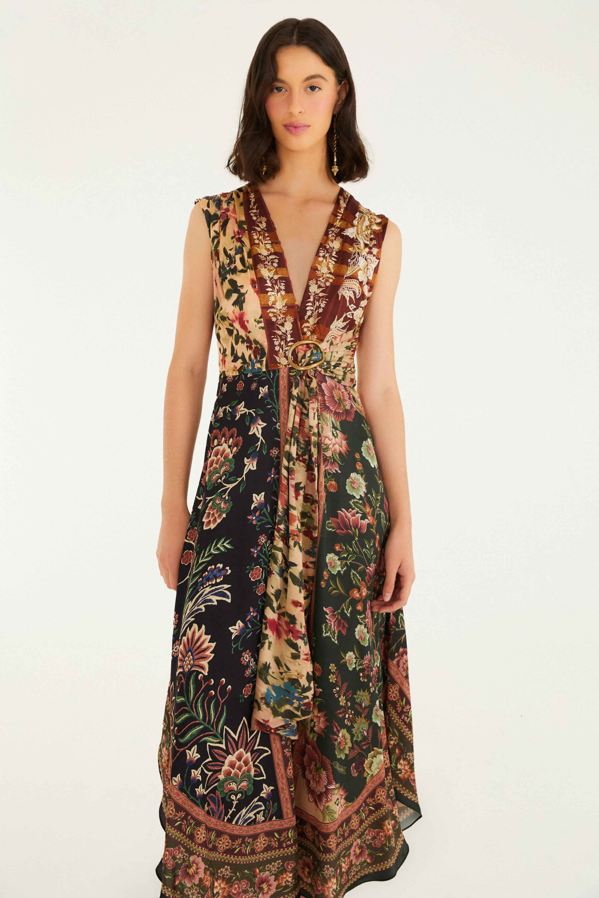 FARM RIO | WINTER GARDEN MIX MAXI DRESS