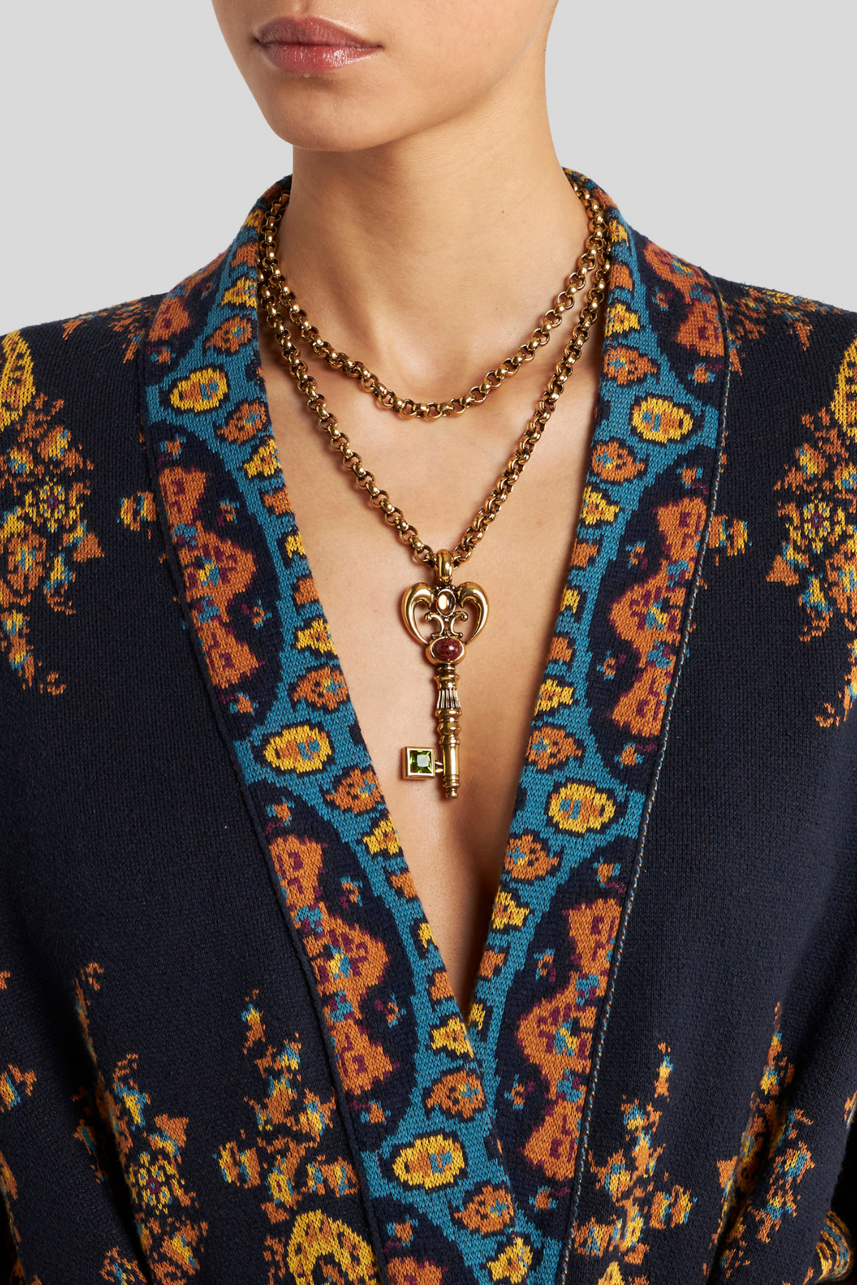 ETRO | Navy Paisley Kimono Cardigan