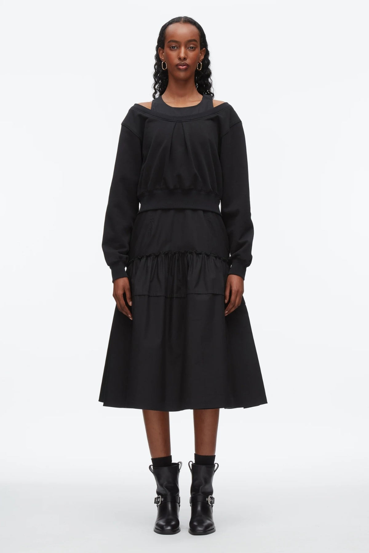 PHILLIP LIM | DOUBLE LAYER COMBO DRESS
