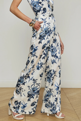 L’AGENCE | PILAR WIDE LEG PANT- BLUE FLORAL