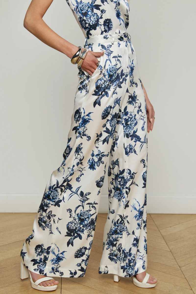 L’AGENCE | PILAR WIDE LEG PANT- BLUE FLORAL