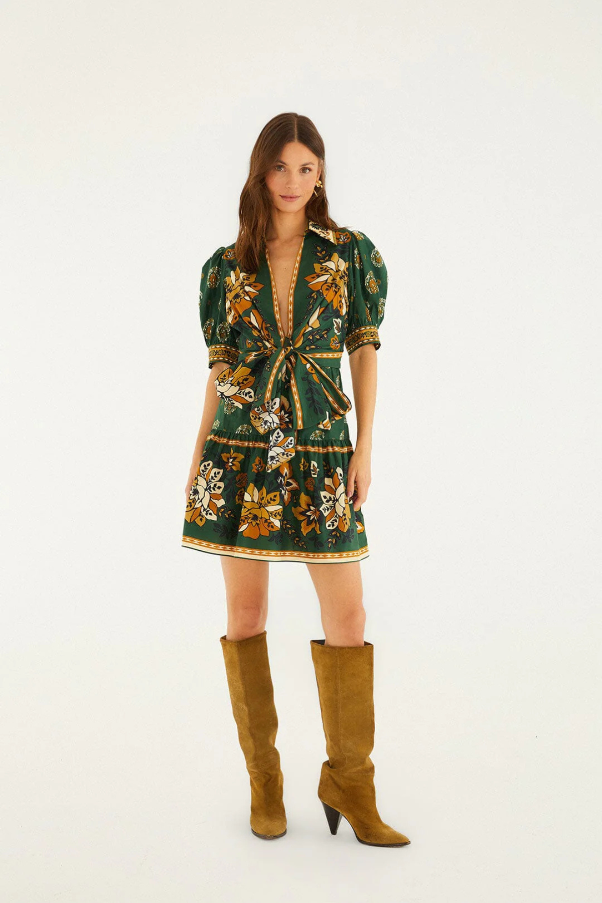 FARM RIO | AYLA GREEN MINI DRESS
