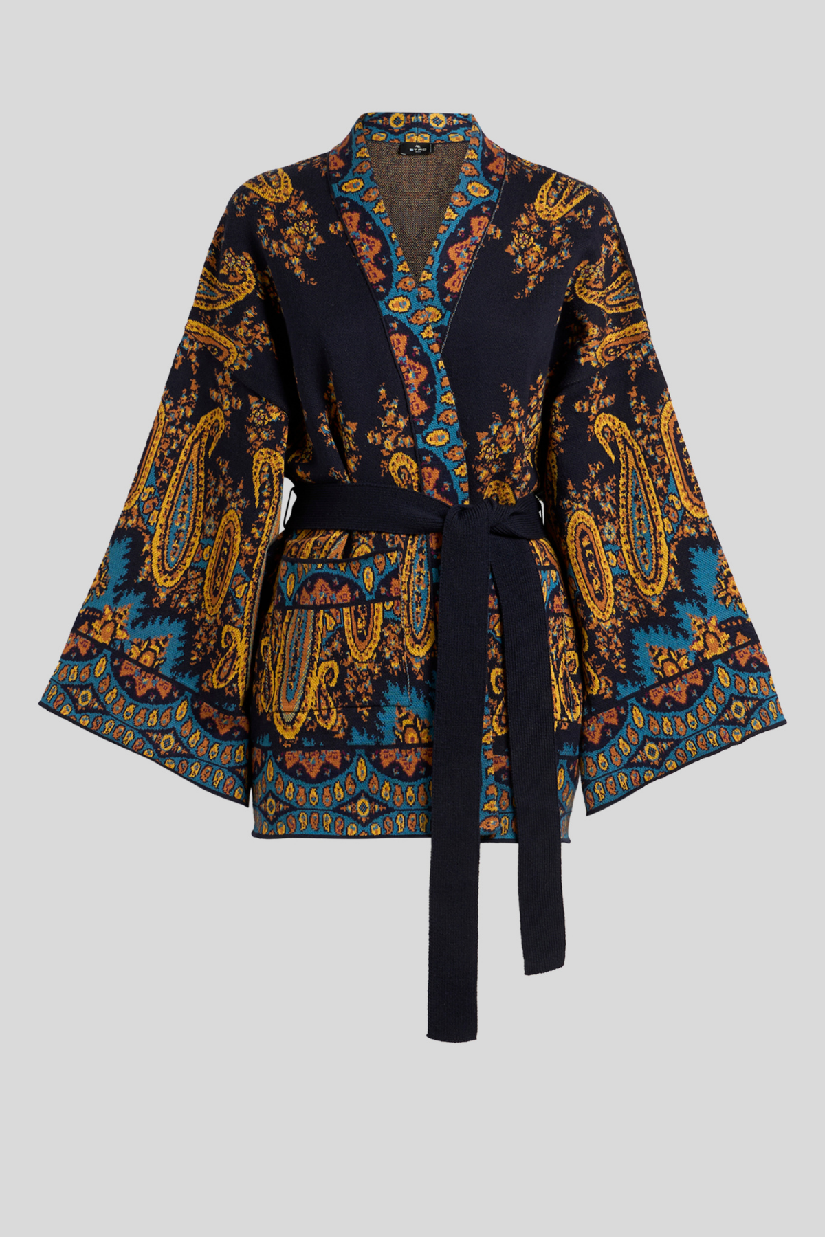 ETRO | Navy Paisley Kimono Cardigan