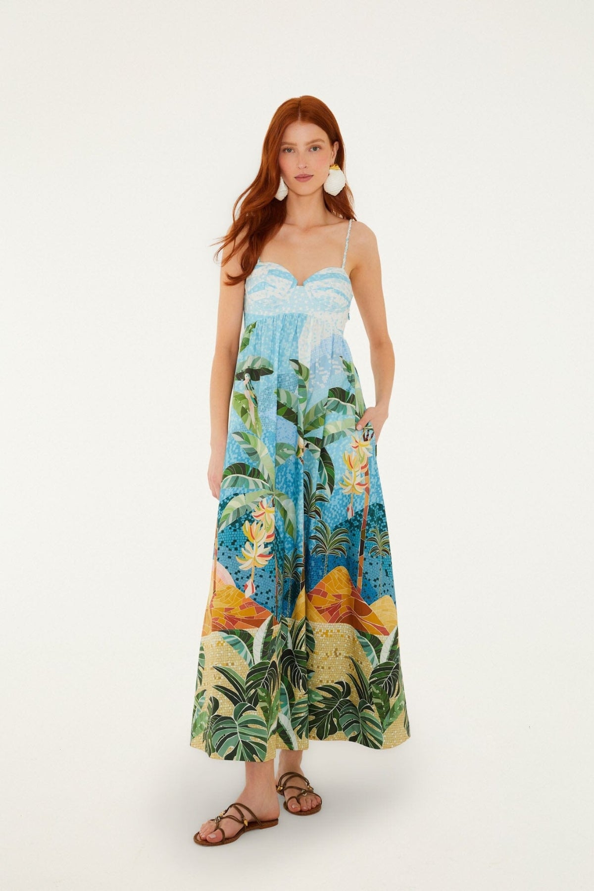 FARM RIO | Mosaic Multicolor Maxi Dress