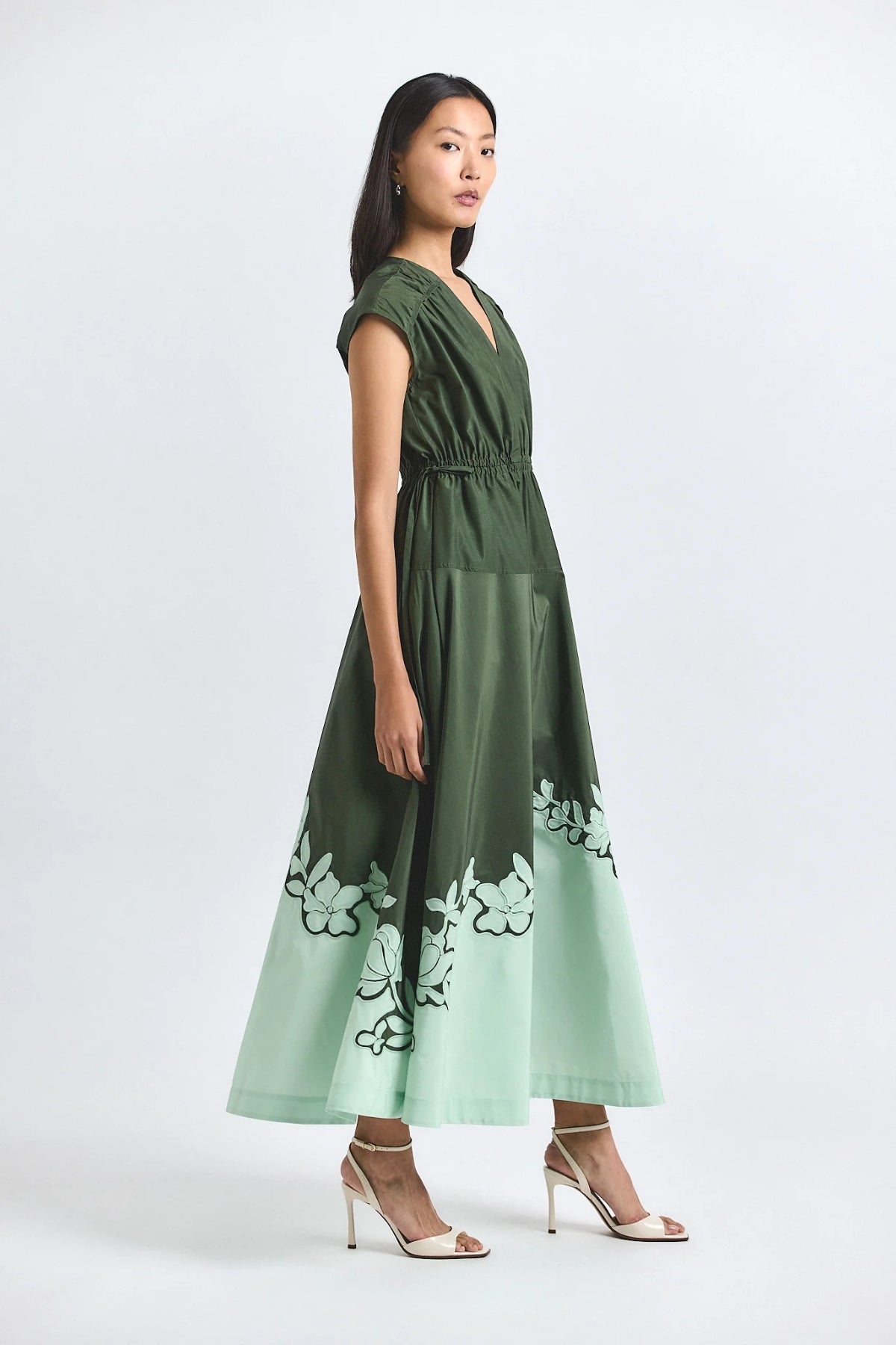DEREK LAM | NARA POPLIN APPLIQUE DRESS