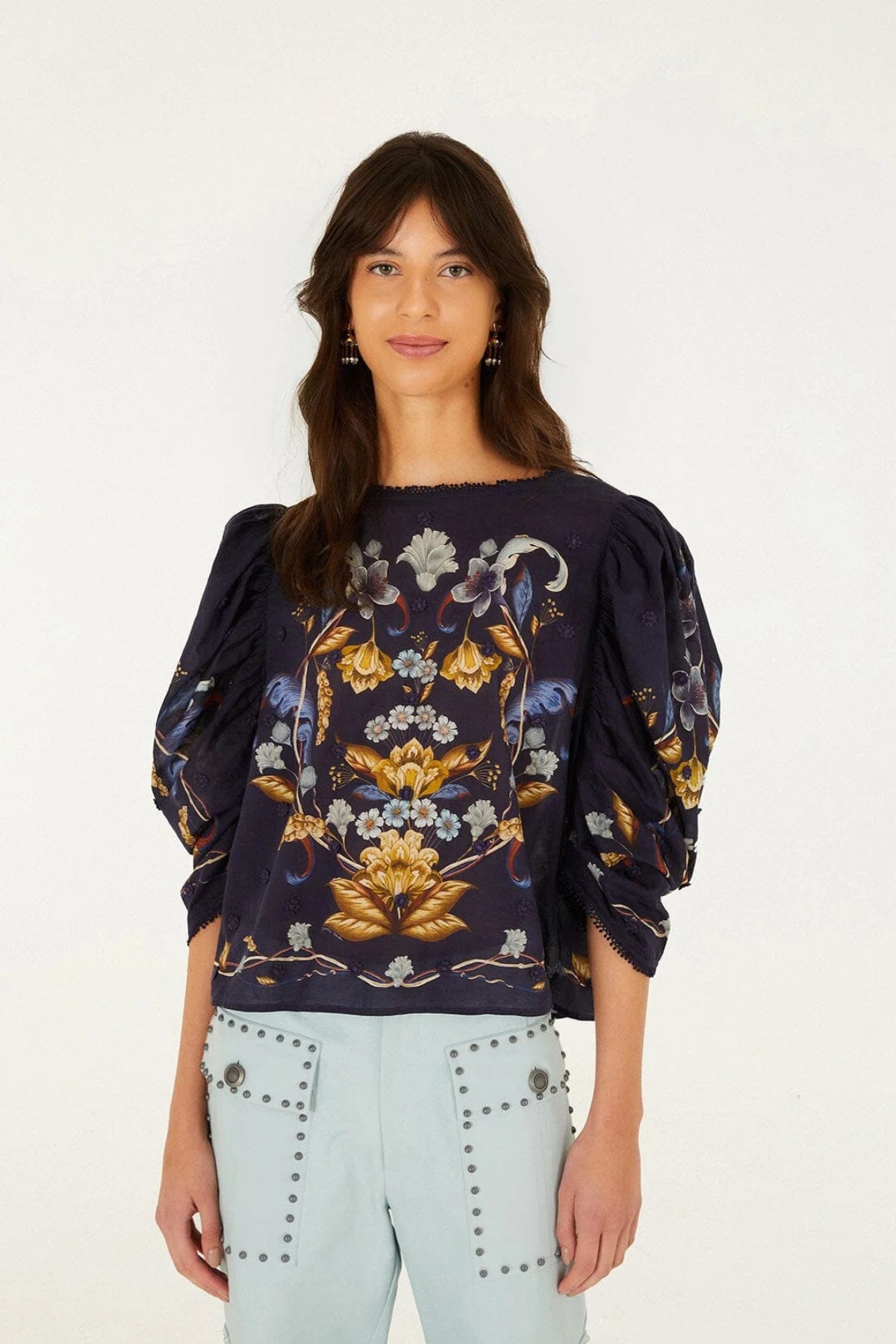 FARM RIO | Navy Blue Blouse