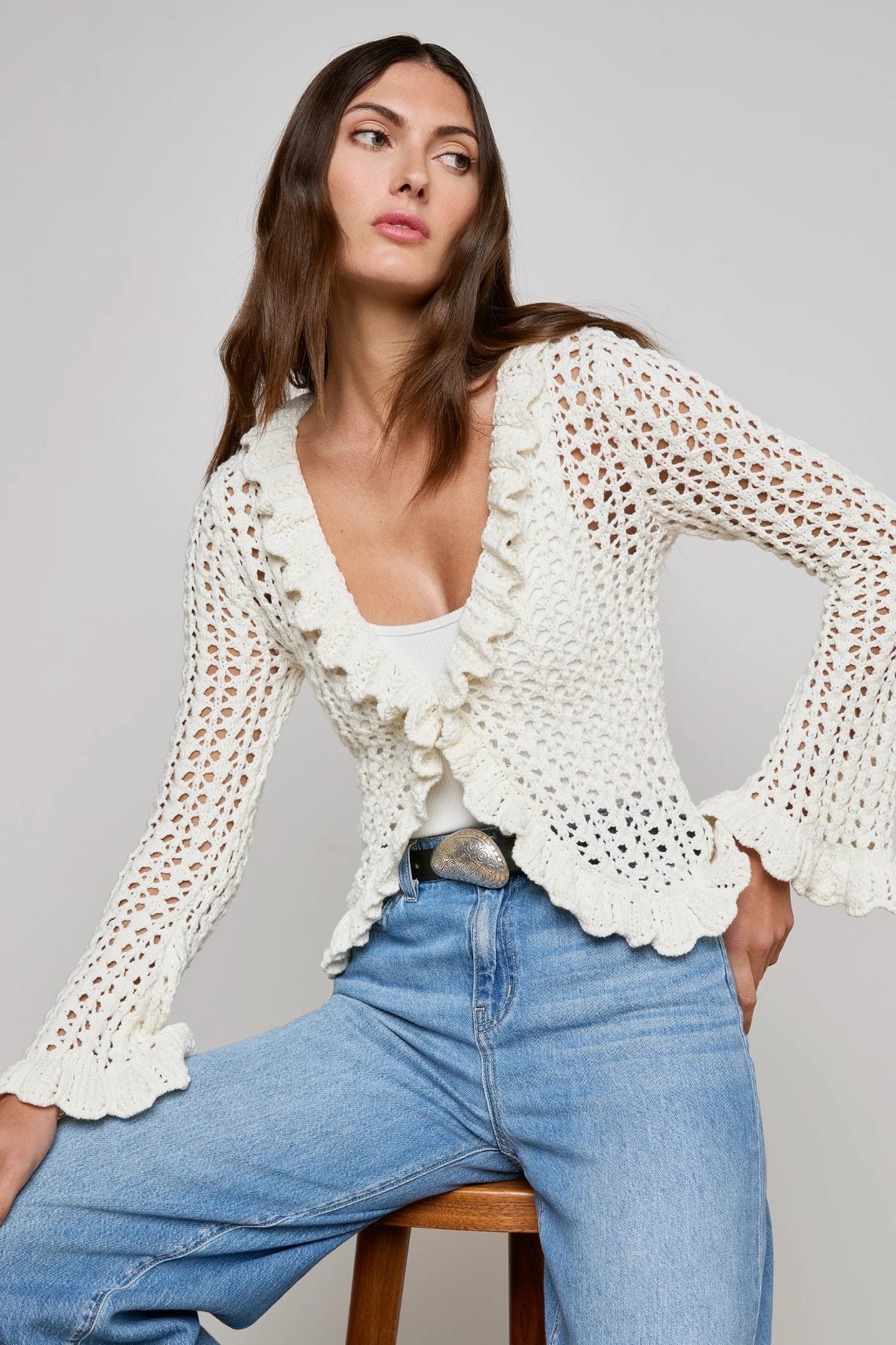 L'AGENCE | SOLARIS OPEN STITCH CARDI