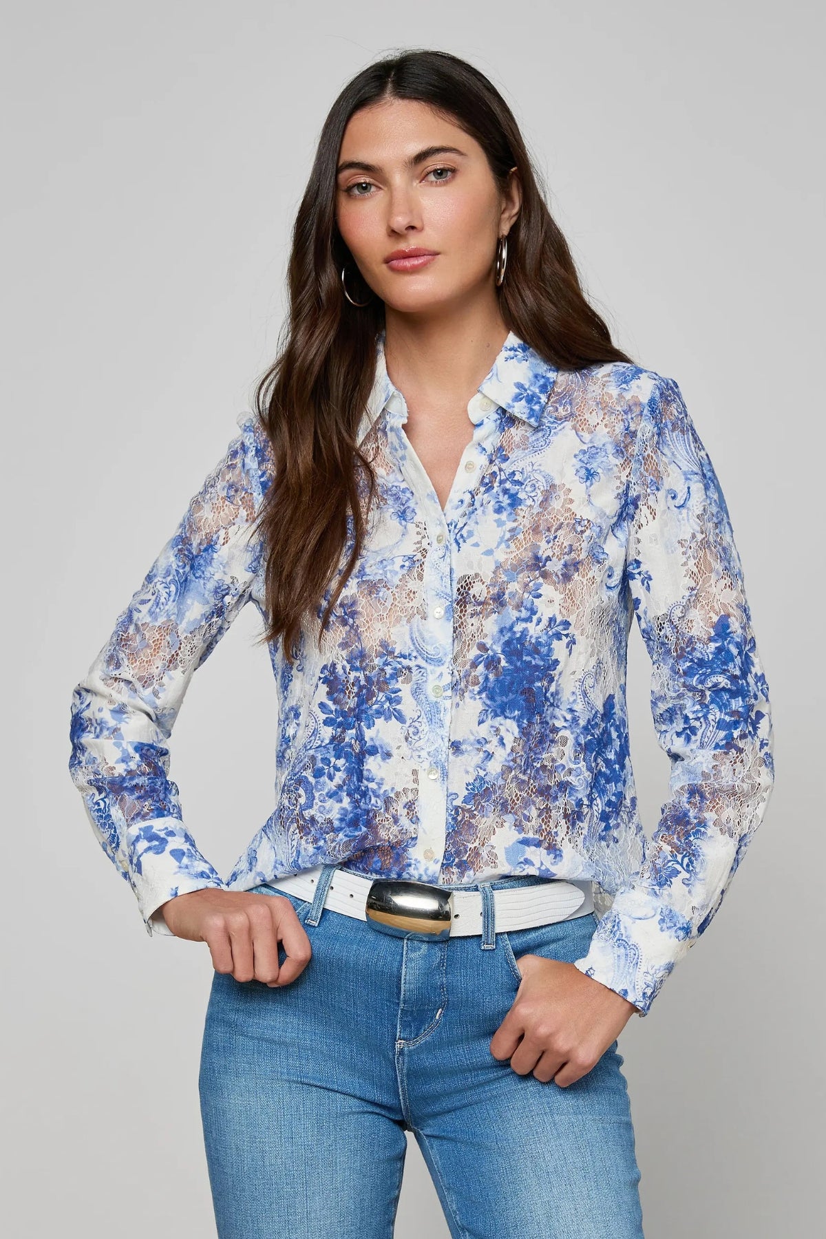L'AGENCE | MAIA LACE BLOUSE