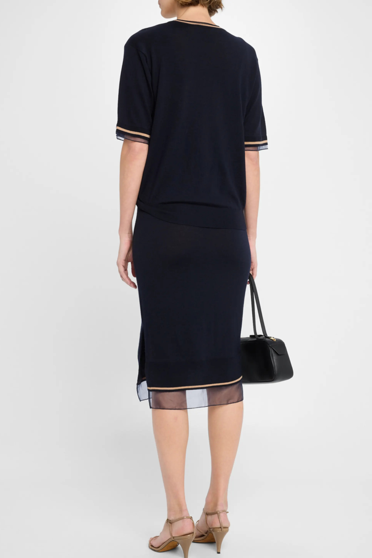 3.1 PHILLIP LIM | DRAPED KNIT DRESS W ORGANZA COMBO