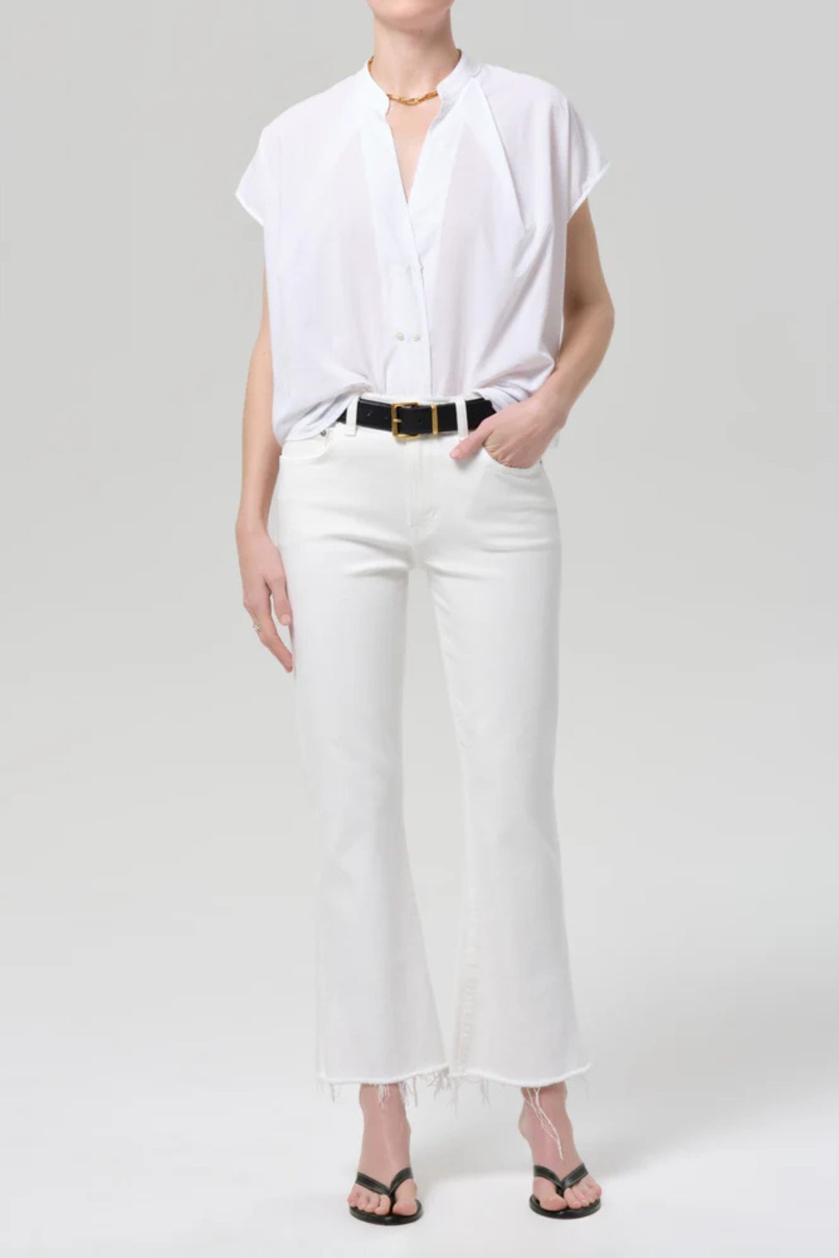 COH | Goldie Kick Flare Raw Hem Soft White