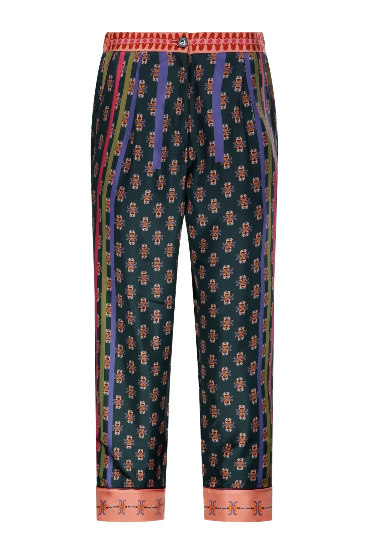 FRANCO FERRARI Jazzy Printed Silk Pants