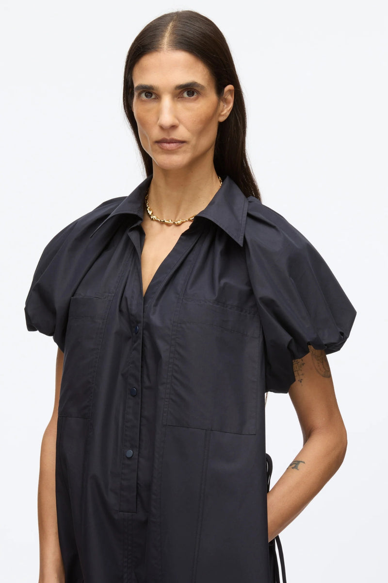 PHILLIP LIM | PUFF SLEEVE SHIRT DRESS- MIDNIGHT