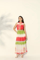 Falguni Shane Peacock | Chevron Affair Chiffon Dress