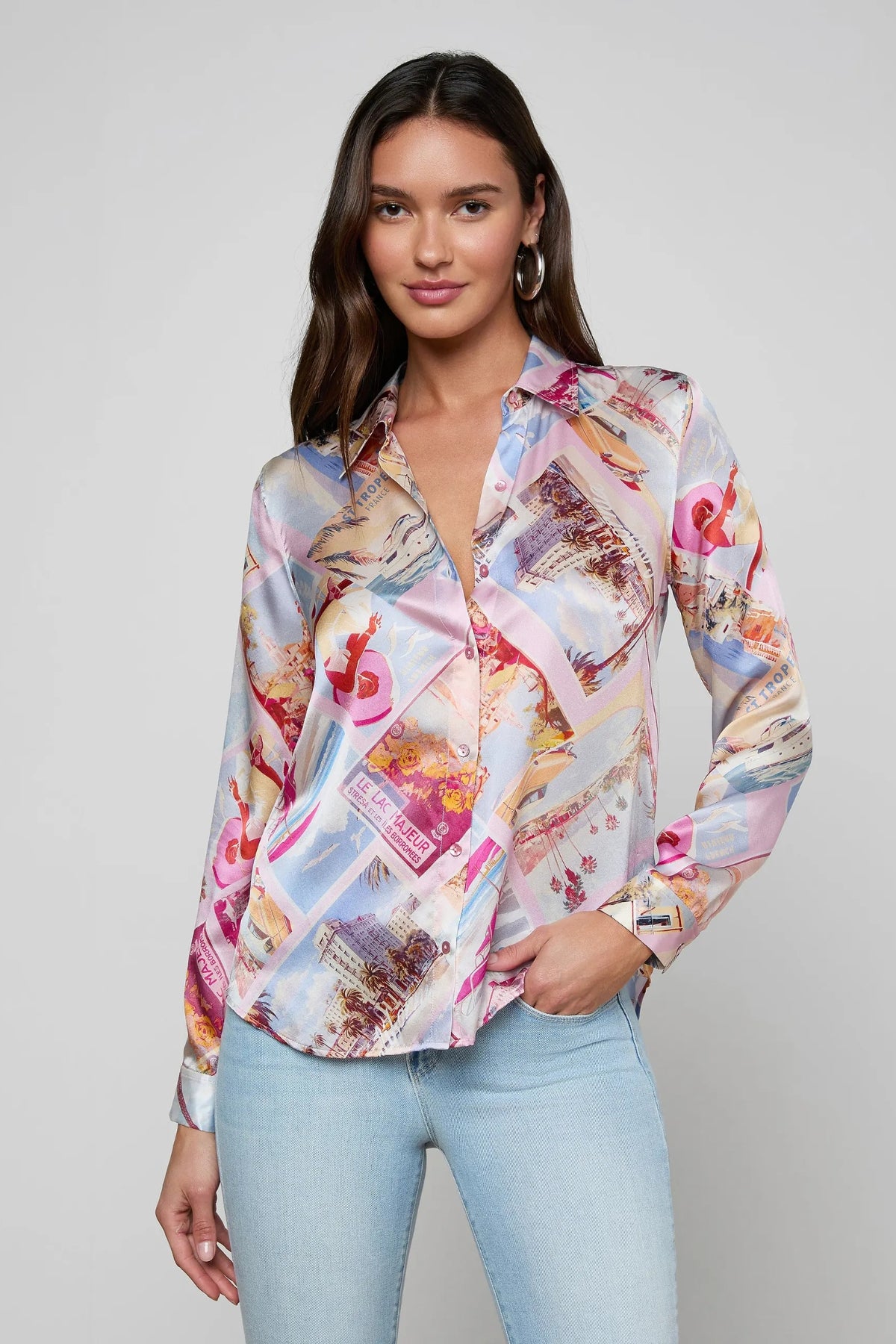 L'AGENCE | TYLER BLOUSE- POSTCARD