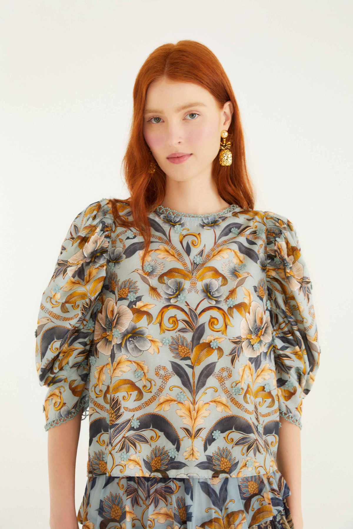 FARM RIO | SNAKE GARDEN 3D BLOUSE
