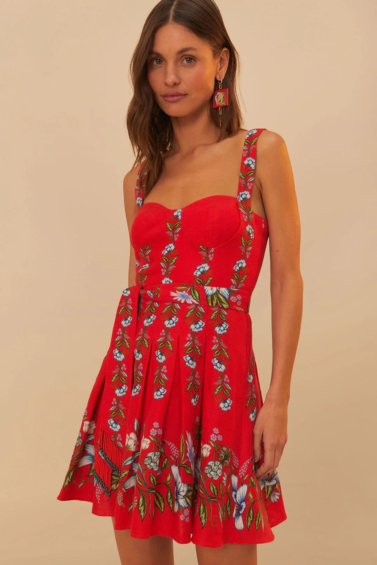 FARM RIO | SWEET BLOOM RED MINI DRESS
