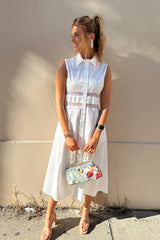 MILVA MI | LACE PANELING WHITE DRESS