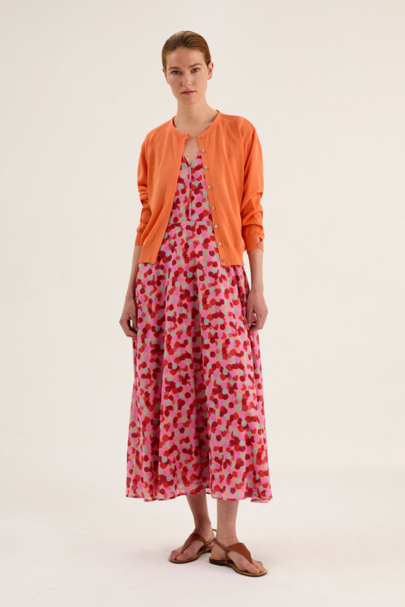 ROSSO25 | PEACH POLKA DOT DRESS