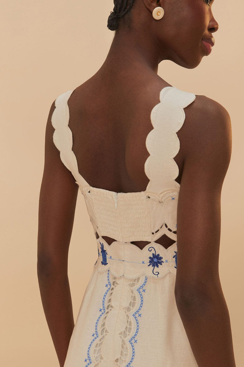 FARM RIO | RICHELIEU SUNFLOWER MIDI DRESS