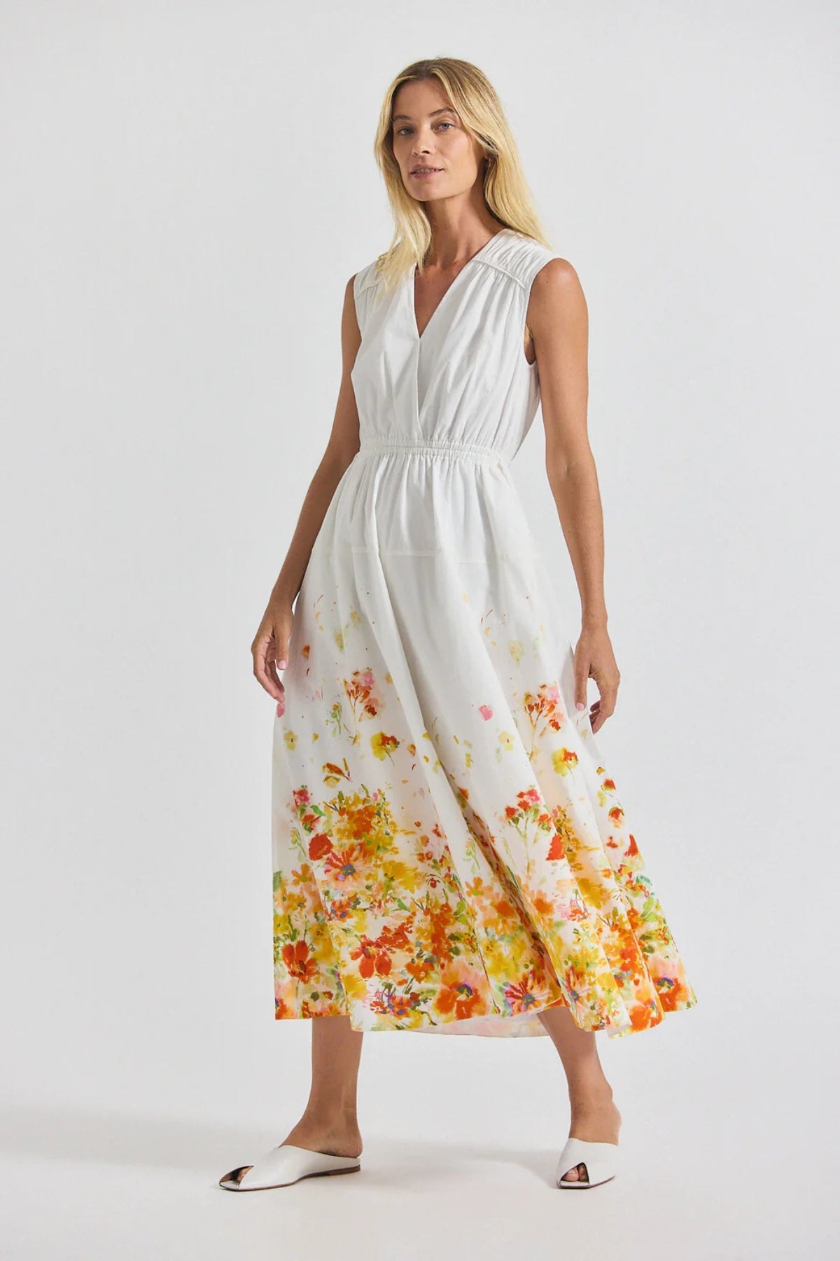DEREK LAM | Nara Border Print Cotton Poplin Maxi