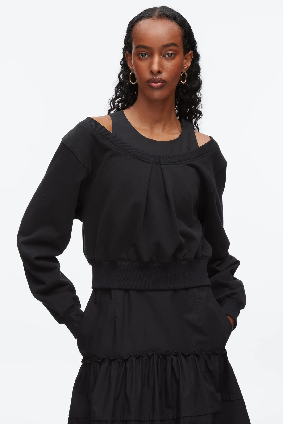 PHILLIP LIM | DOUBLE LAYER COMBO DRESS