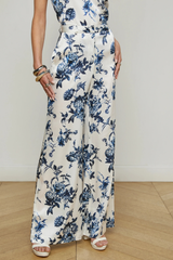 L’AGENCE | PILAR WIDE LEG PANT- BLUE FLORAL