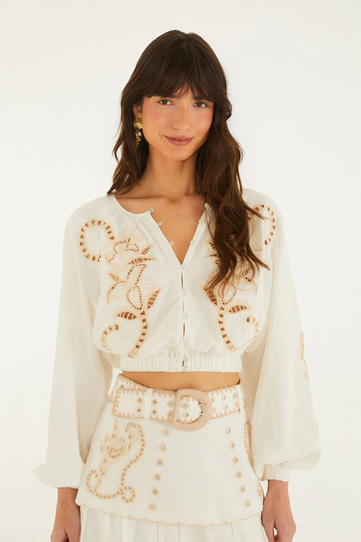 Farm Rio | Richilieur White Blouse
