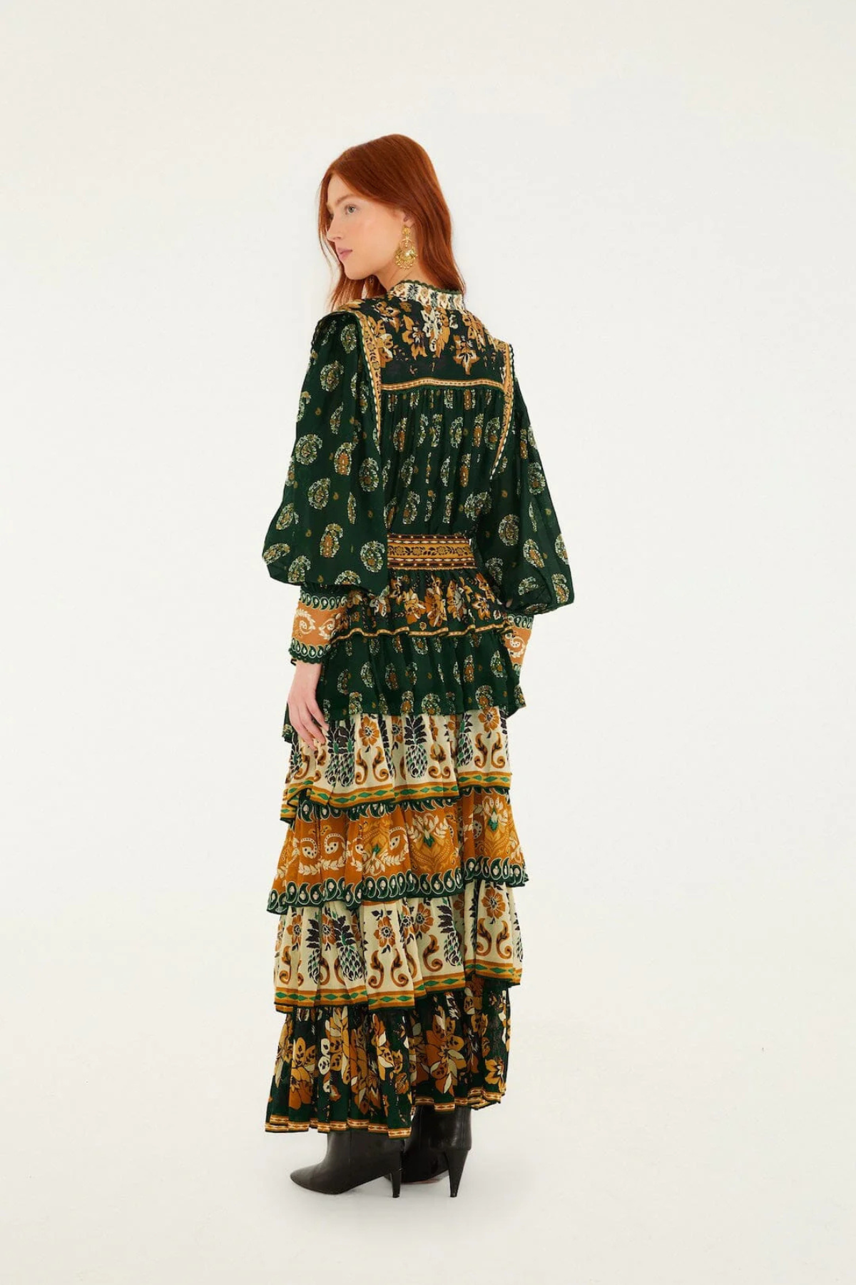 FARM RIO | AYLA RUFFLED MAXI SKIRT