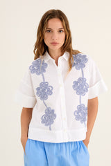 ROSSO35 | NAUTICAL FLORAL BLOUSE