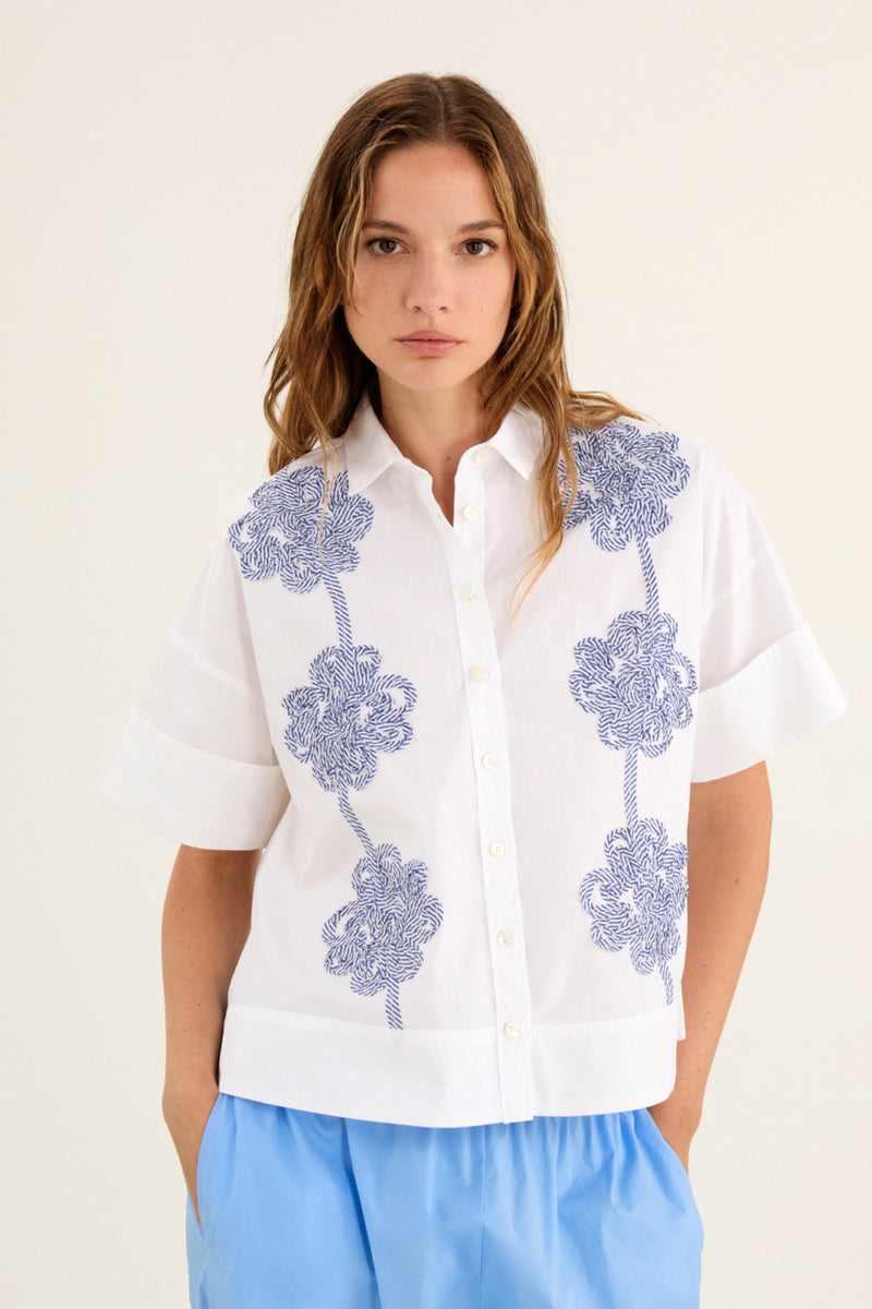 ROSSO35 | NAUTICAL FLORAL BLOUSE