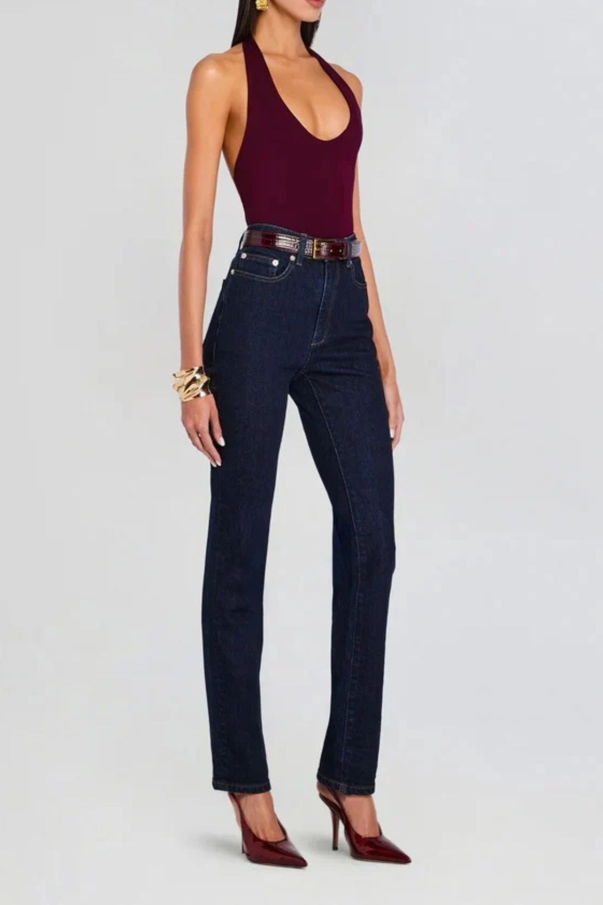 Sans Faff | Halter Bodysuit - Bordeaux