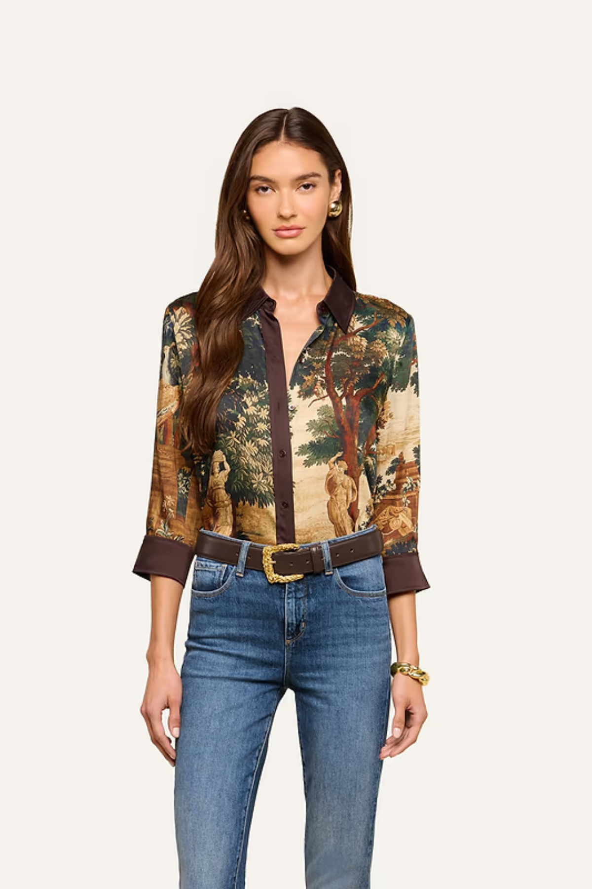 L'AGENCE | Eulalie Print Placement Blouse