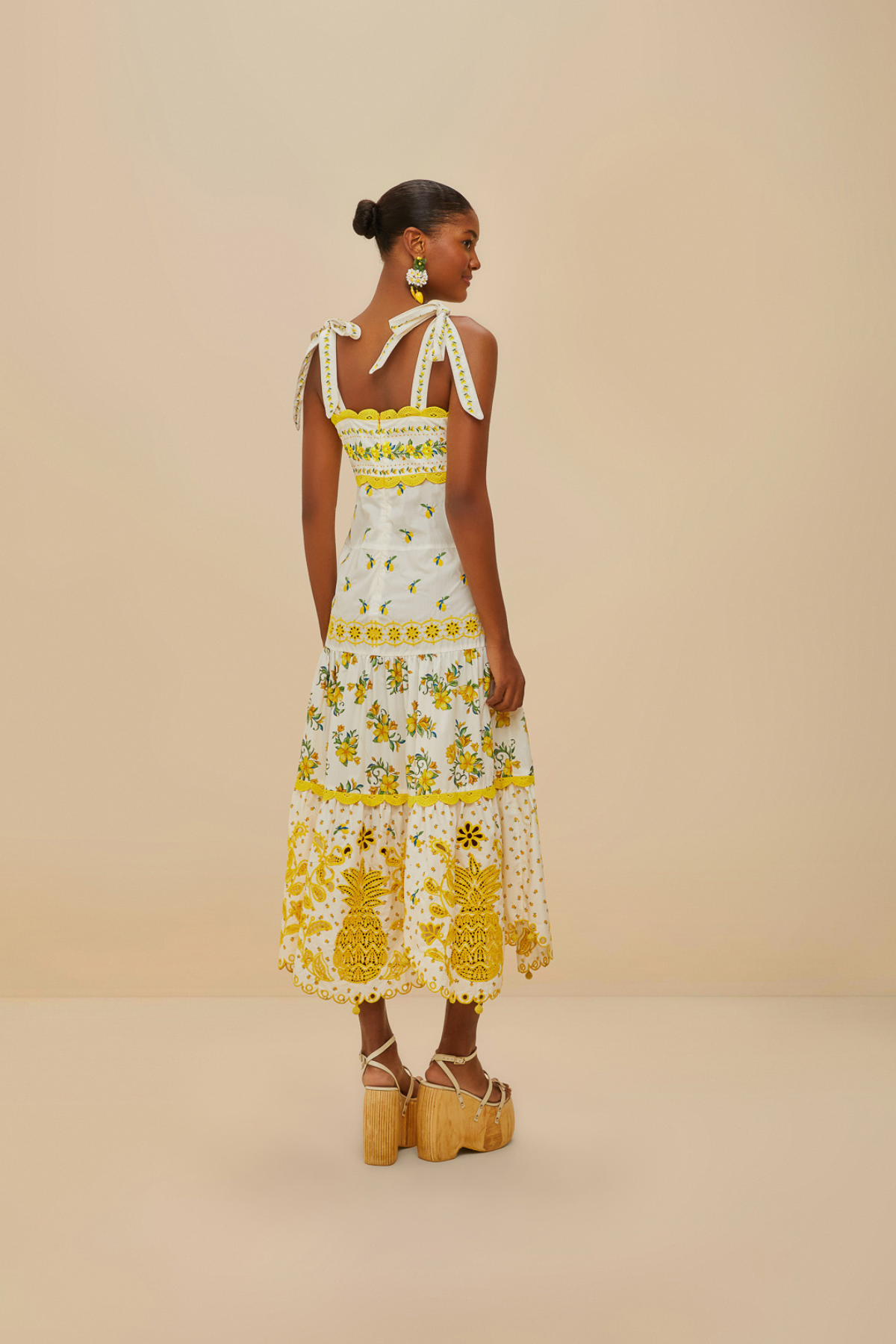 FARM RIO | SICILY RICHELIEU MIDI DRESS