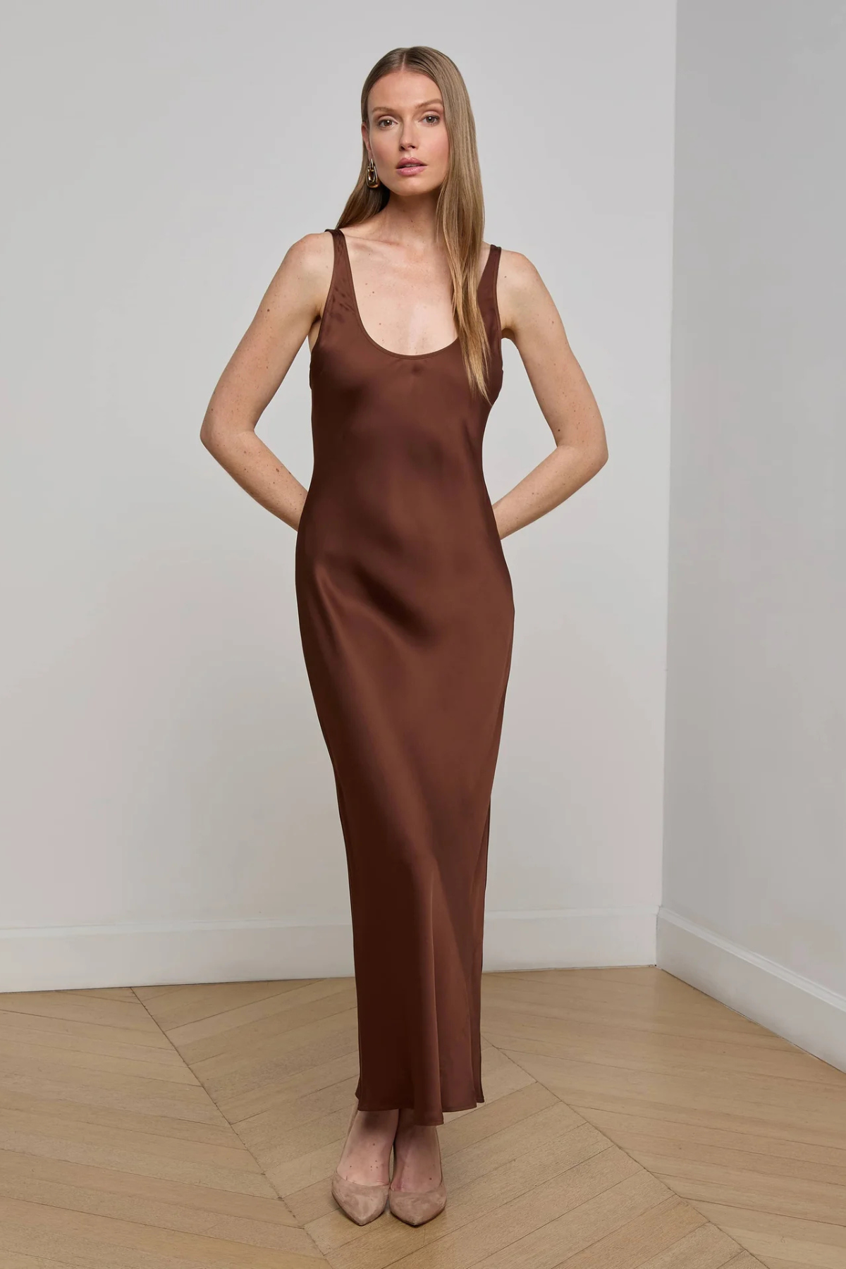 L'AGENCE | AIKYA TANK DRESS- HOT FUDGE